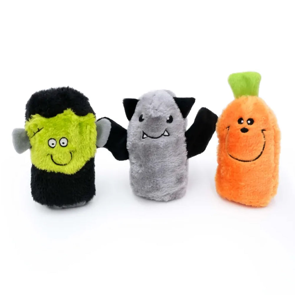 Zippy Paws Halloween Squeakie Buddies Toys for Dogs - Bat Pumpkin Monster