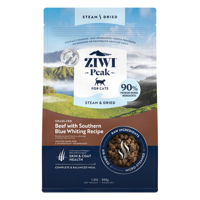 ZIWI Peak Steam and Dried Grass Fed Beef with Southern Blue Whiting Cat Food